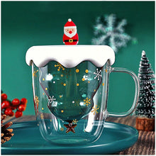 画像をギャラリービューアに読み込む, 2023 Creative Christmas Tree Cup Transparent Double Layer Glass Coffee Cup Mug Anti-Scalding Drinking Glass Children&#39;s Gift
