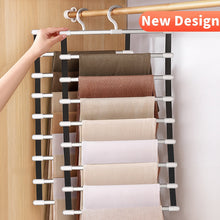 Carica l&#39;immagine nel visualizzatore di Gallery, 6/8 Layers Pants Hangers Holders Clothes Hanger Trousers Hanger Storage Rack Wardrobe Closet Organizer Clothes Hanger Racks
