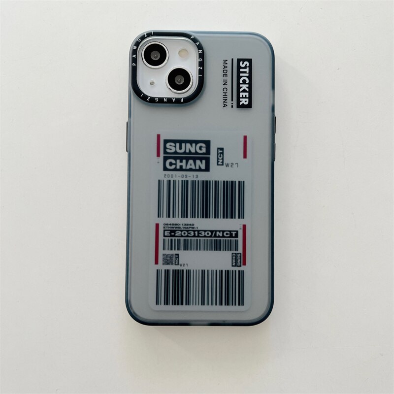Fashion Label Retro Code Air Ticket Airline DUB Club Sign Phone Case for iPhone 14 13 12 11 Pro Max Frosted Matte IMD Cover