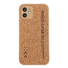 Cargar imagen en el visor de la galería, Japanese Wood Grain Label Phone Case For iPhone 14 13 12 11 Pro Max XR Soft Cork Fiber Cooling Couple Cover

