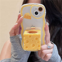 Carica l&#39;immagine nel visualizzatore di Gallery, 3D Stress Reliever Funny Cheese Phone Case For iPhone
