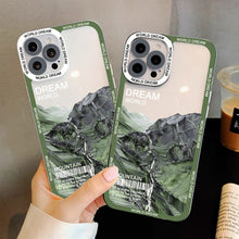 Cargar imagen en el visor de la galería, Snow Mountain landscape Transparent Phone Case For iPhone  13 12 11 14 Pro Max Cases Luxury Clear back Cover
